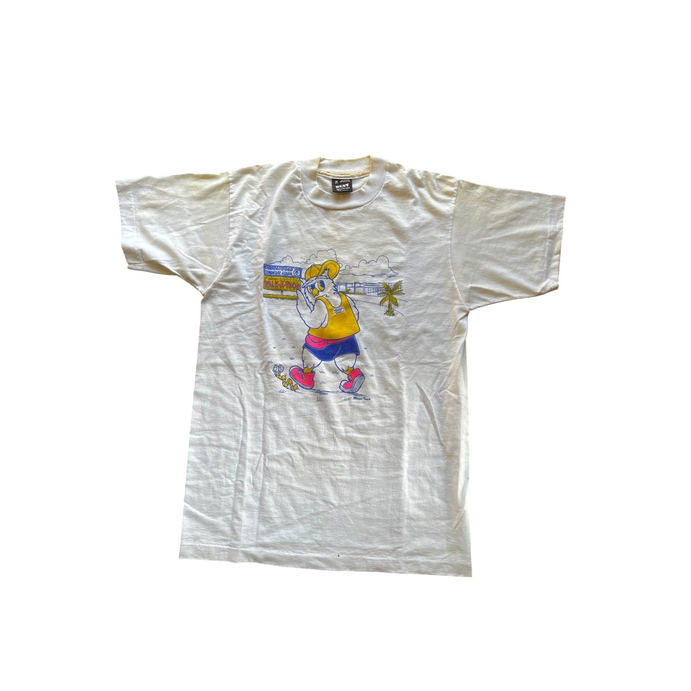 Vintage 90s Carrollwood Elementary Walk-a-thon T-Shirt‎ White Single Stitch Med